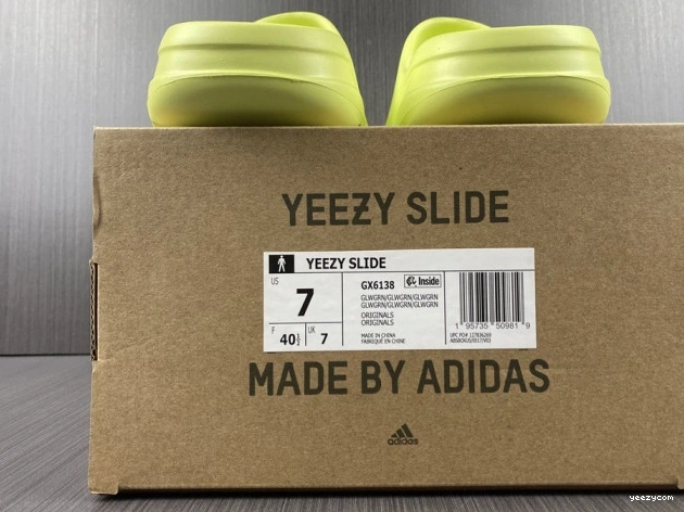 GX6138 Yeezy Adidas Slide Green 0730